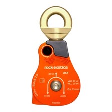 Omni Block Swivel Pulley Loss Proof 2.6" single Orange by Rock Exotica