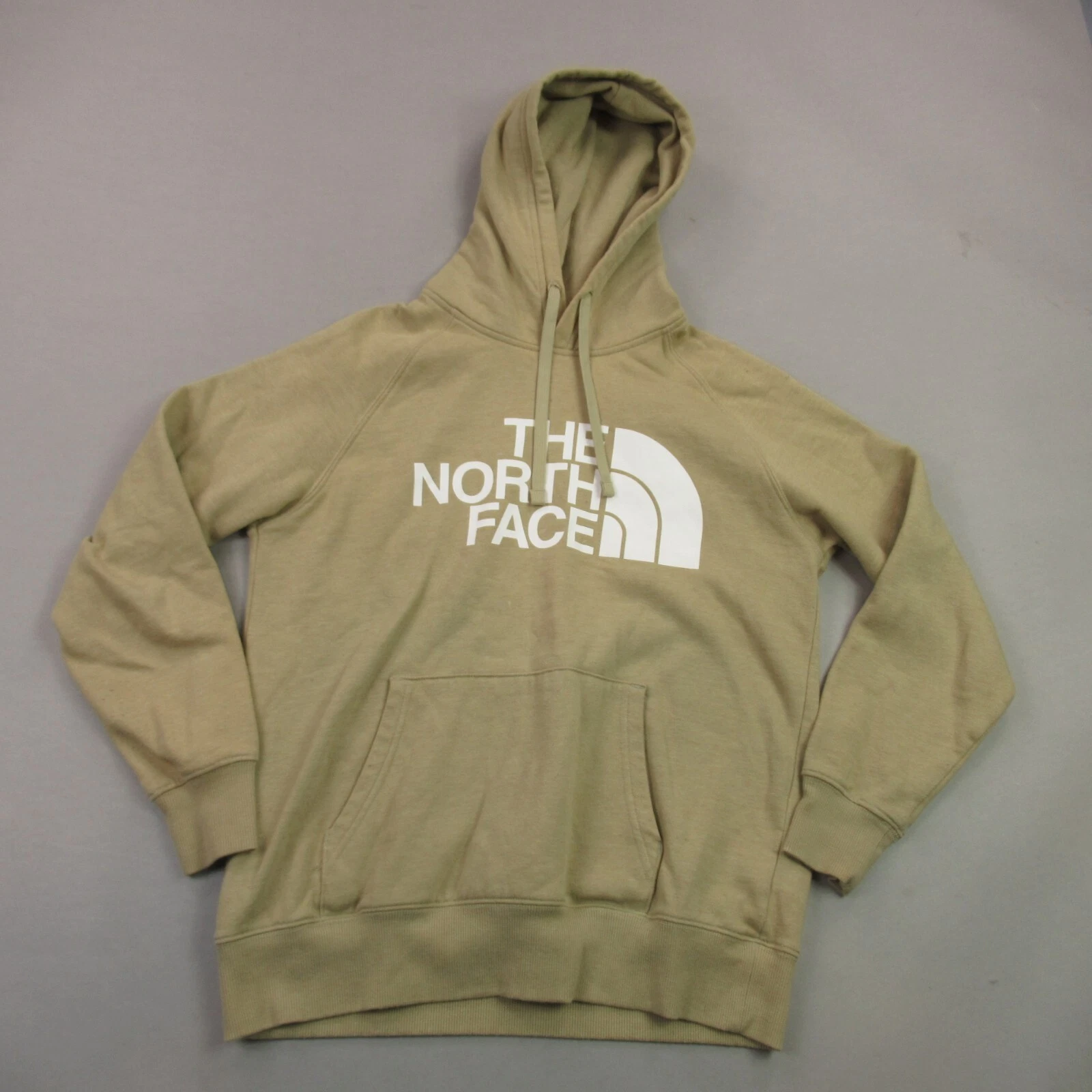 North Face Hoodie Womens Small Long Sleeve Pullover Hooded Pockets Tan