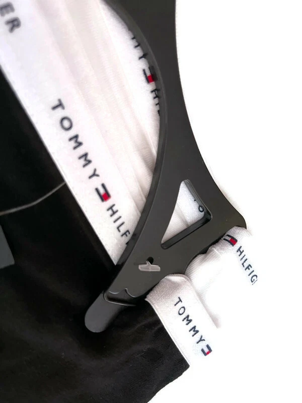 TOMMY HILFIGER MUJER NIÑO CORTO SEXY ROPA INTERIOR BRAGAS LOTE DE 2 NEGRO BLANCO Foto 3 de 4