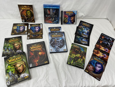 Lot of World of Warcraft Used Game discs, Burning Crusade, Lich King, Cataclysm 