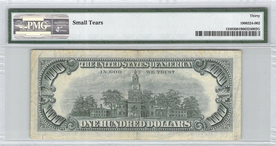 USA $100 Dollars 1966 Legal Tender Note A00344189A PMG VF 30 - Image 2 of 2