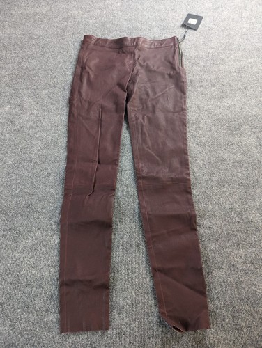 NWT Mackage Pants Womens 6 Gigi Merlot Leather Details Leggings - Picture 3 of 12