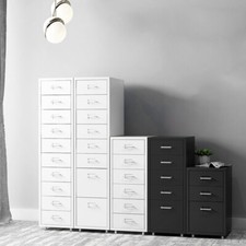 3-8 Drawers Office Metal Filing Cabinet Cupboard Drawer Tools Unit on Castors