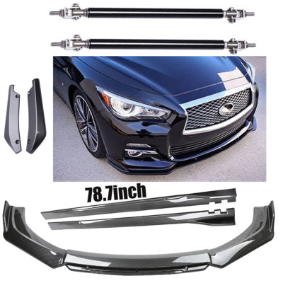 Carbon Fiber Side Skirt Rear & Front Bumper Lip Splitter Rods For Infiniti Q70