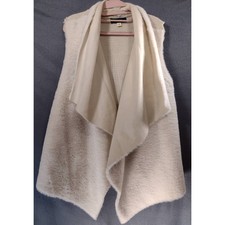 Blue Rain Faux Fur Cream Colored Women's Vest Size Large 