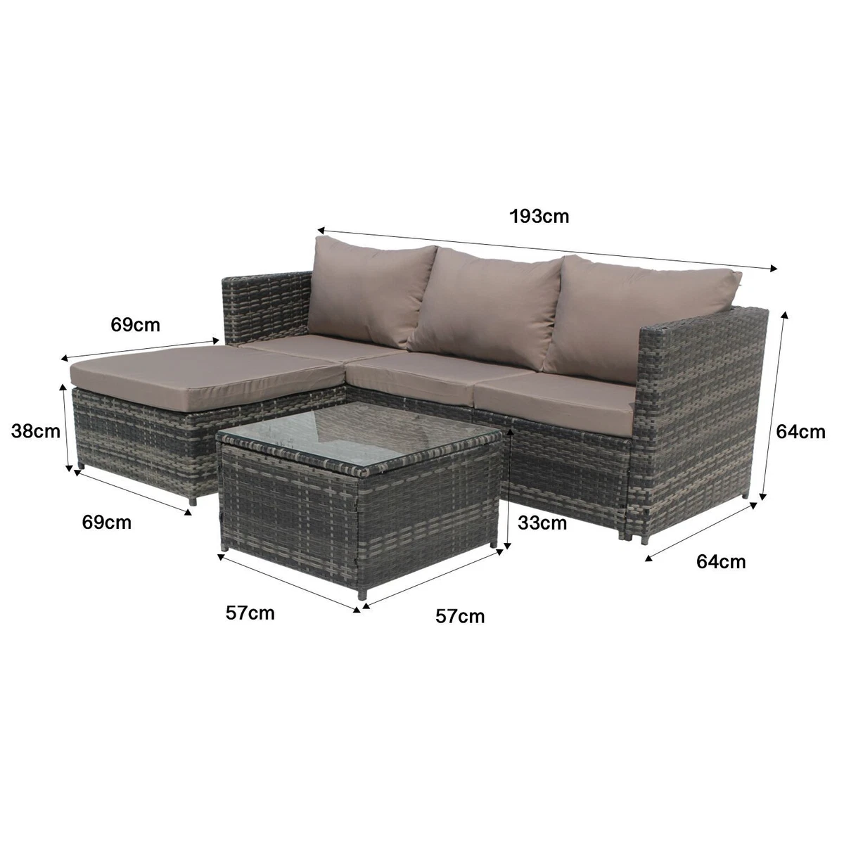 Savannah Rattan Garden Furniture Corner Sofa Set Matttroy