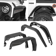 For 07-18 Jeep Wrangler JK Front & Rear Fender Flares w/ Daytime Running Lights