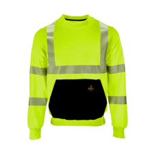 RefrigiWear HiVis Crewneck Sweatshirt - High Visibility Work Pullover, Warm