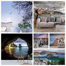 3D Sea Coast Landscape Self-adhesive Wallpaper Removable Wallpaper Wall Mural