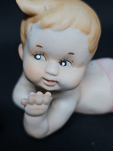 Norleans Bisque Porcelain Baby Figurines Pair Crawling Vintage Japan - Picture 10 of 12