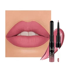 evpct 1Pcs Mauve Pink Matte Lip Liner and Liquid Lipstick Stain Makeup Set fo...