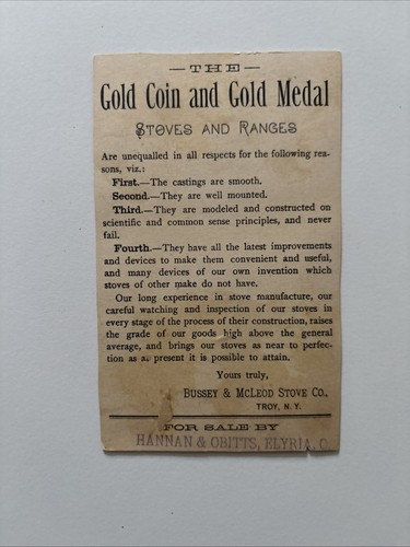 Gold Coin Stove Range Arctic Polar Bear North Pole Ship Vintage HTF Card - Picture 2 of 2