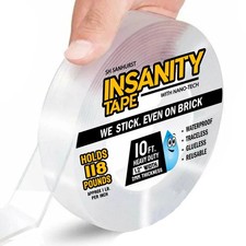 Insanity Heavy Duty Double Sided Mounting Tape Reusable Traceless Nano Gel Ad...