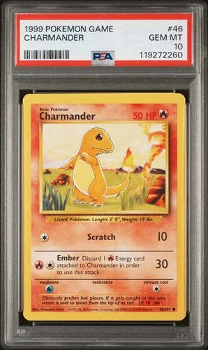 PSA 10 - Charmander 46/102 Base Set Unlimited WOTC 1999 Pokemon TCG