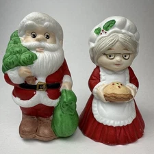 VTG Russ Berrie & Co Santa & Mrs Claus Salt & Pepper Shakers Christmas 5000