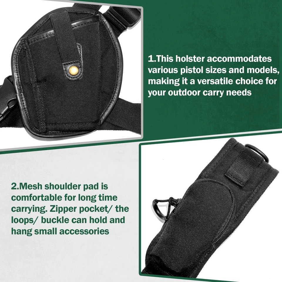 Universal Chest Holster with Padded Shoulder Strap, Adjustable Gun Shoulder H... - Image 3 of 4