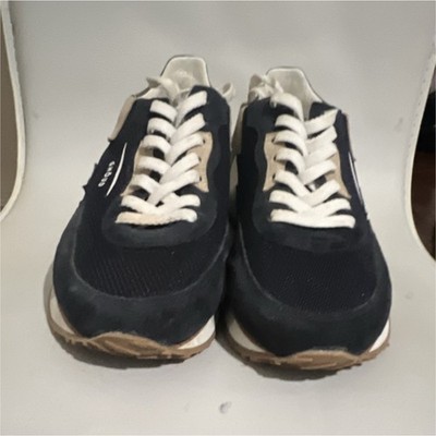 GHOUD Rush Low Top Colorblock Sneakers Navy Beige Green White Lace Up Rubber