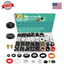 32 Size 258 PC Faucet and Plumbing Rubber Washers Assortment Kit for Assorted...