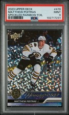 Upper Deck Young Guns Rainbow Speckled Foil PSA 9 Matthew Poitras Bruins