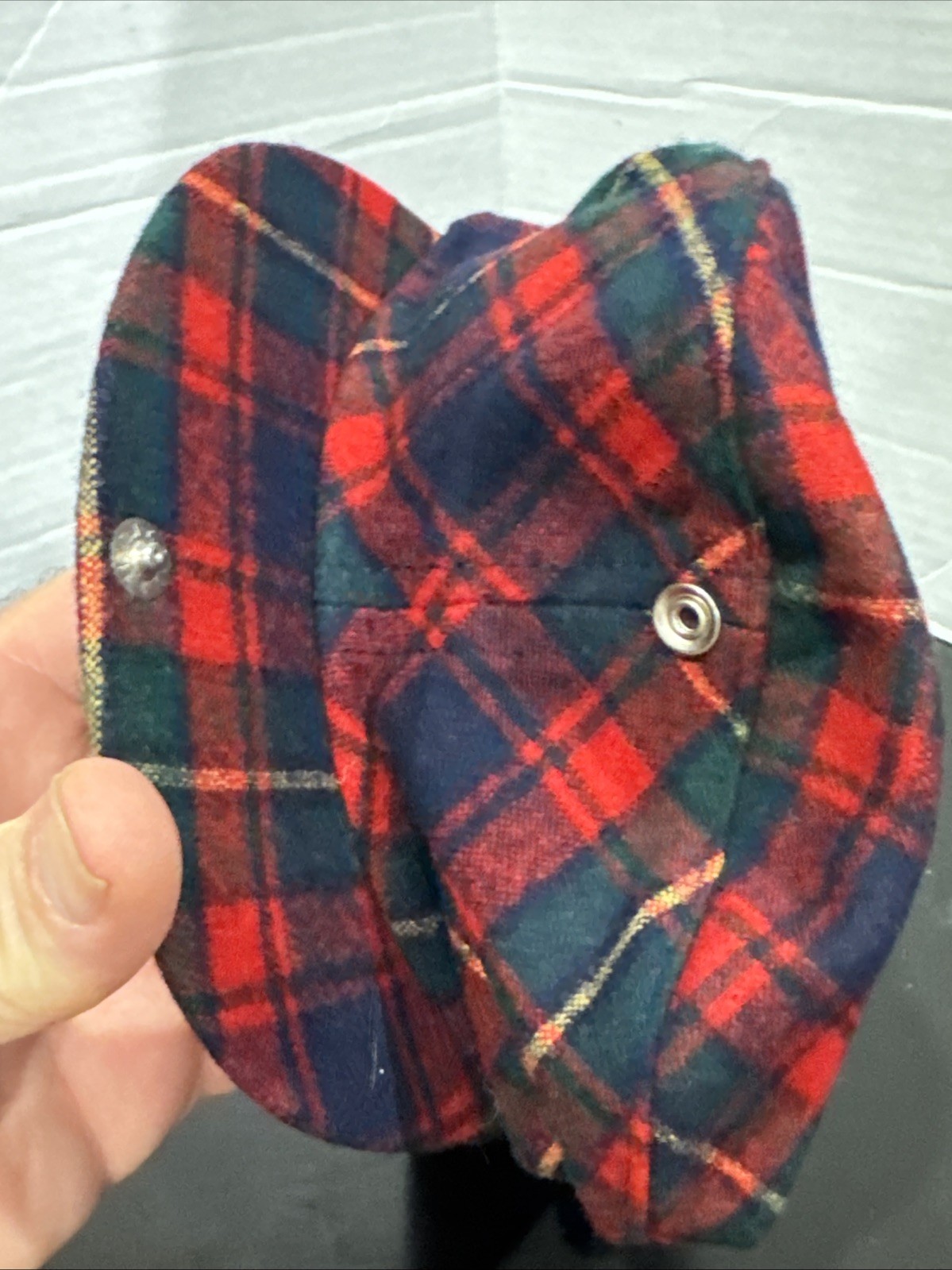 Vintage Pendleton Red Plaid Wool Flat Cap Newsboy… - image 10