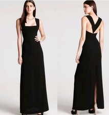 BCBGMax Azria Agata Long Gown with V-Back Black Size 2 Formal Elegant Dress