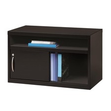 Hirsh 36-in Wide Low Metal Credenza with Sliding Door Black
