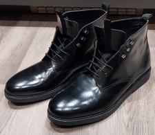 H by Hudson Battle Hi Shine Black Leather Lace-Up Men’s Boots UK 11 / EU 45 –New