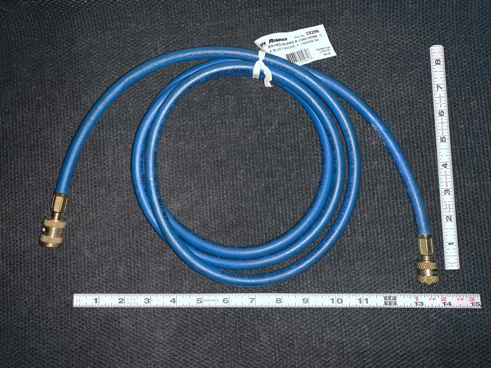 Robinair 35296 Blue 96" A/C Enviro Guard Hose for R134A