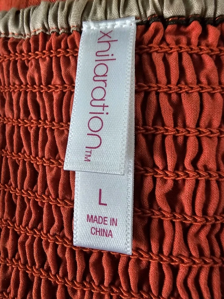 Maxi bordado de colección para mujer grande Xhilaration, cintura imperio, óxido, falda, sin cordones Foto 3 de 4