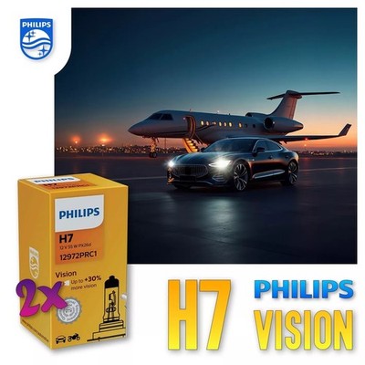 2 x PHILIPS H7 Vision +30% Licht Auto Lampe Birne 12V 55W PX26d Halogen ECE OEM