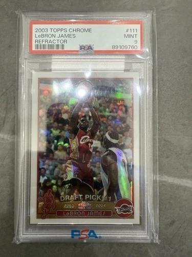 2003-04 Topps Chrome Refractor #111 LeBron James RC Rookie Cavs PSA 9 Mint