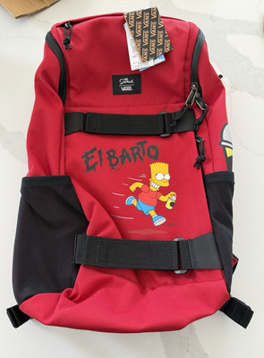 VANS X Simpsons Bart Simpson Red Backpack Zip Buckle Men