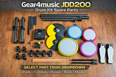 Gear4music JDD200 Schlagzeug Ersatzteile - Pads Becken Pedale Rack Modul Klemmen