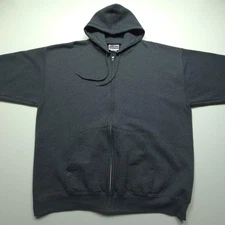VTG Hanes Printpro Mens Sweatshirt XL Dark Gray Full Zip Fleece Ultimate Cotton