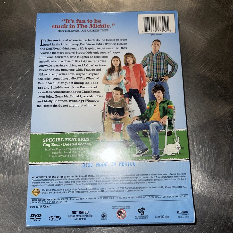 New The Middle Complete Fourth Season Dvd Set Sealed 4 w/ Bonus Features - Image 2 of 2