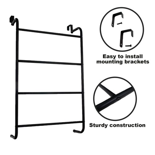 Libbi Lou 4 Tier Hanging Metal Ladder Towel Rack, Over the Door or Wall Mounted - Picture 6 of 7