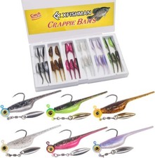 Crappie-Baits- Plastics-Jig-Heads-Kit-Shad-Minnow-Fishing-Lures-for Crappie-P...