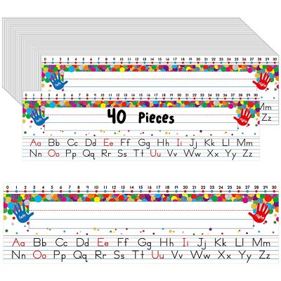 40 PCS Desk Nameplates, Waterproof Confetti Desk Name Tags with Alphabet, Num...