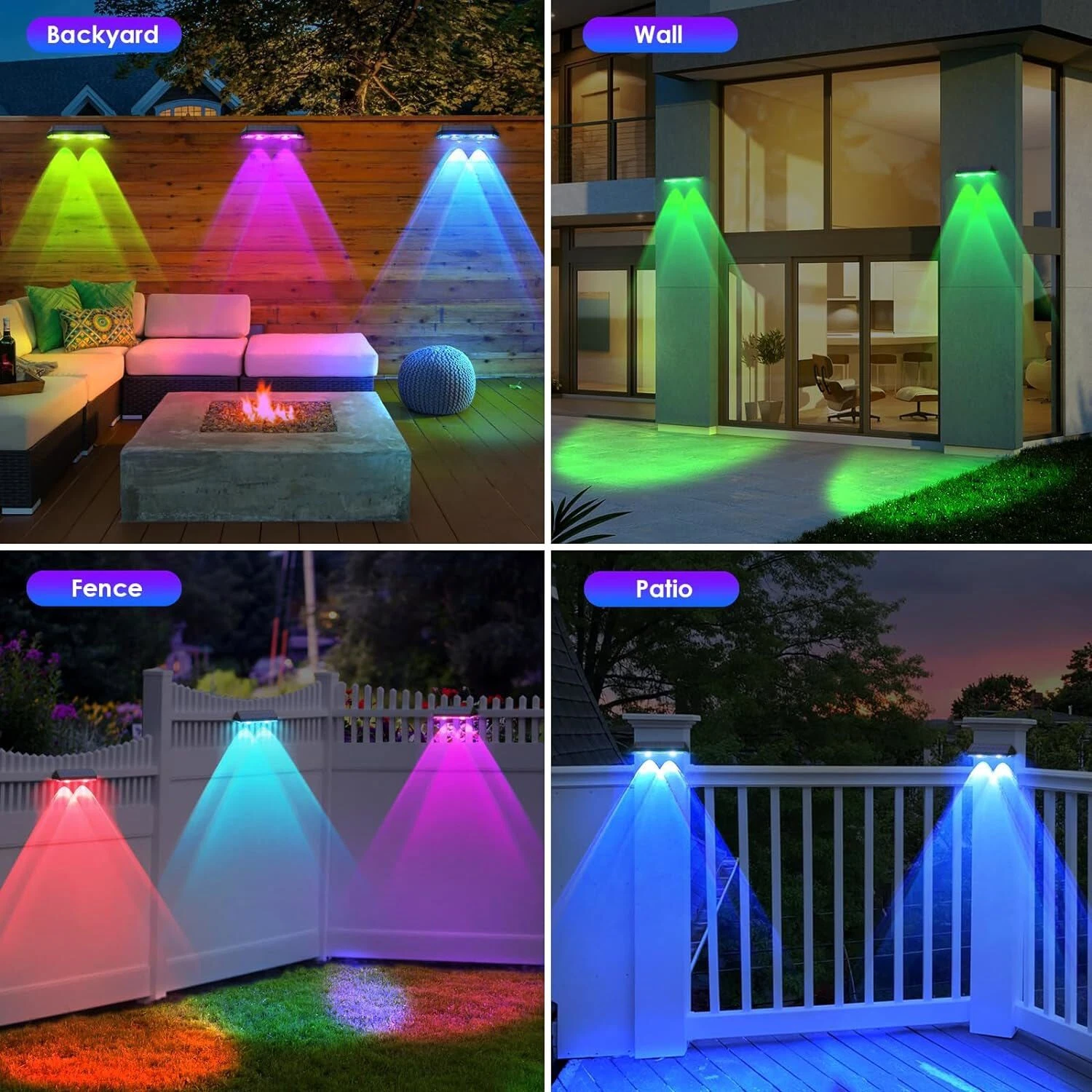Waterproof solar-powered LED lights for outdoor decor