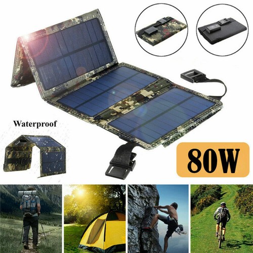 Portable Solar Panel Solar Power Bank Generator USB Camping Charger Foldable US - Picture 2 of 11