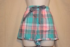 Jenni Intimates Plaid Pajama Shorts 21.50 May Hanging Blue Peach S Small pj