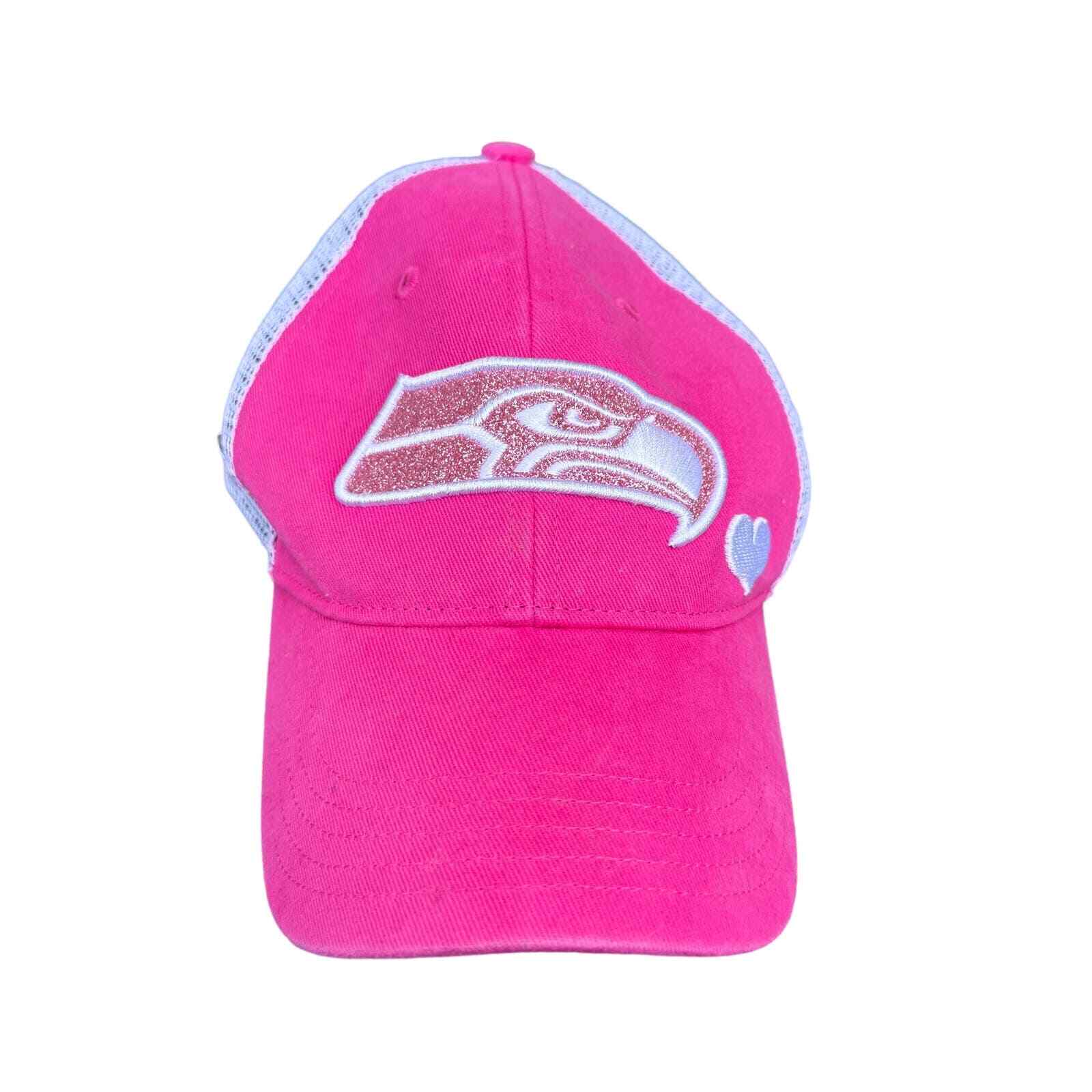 '47 Brand NFL Seattle Seahawks Snapback Baseball Hat Cap Mesh Back Pink Girls