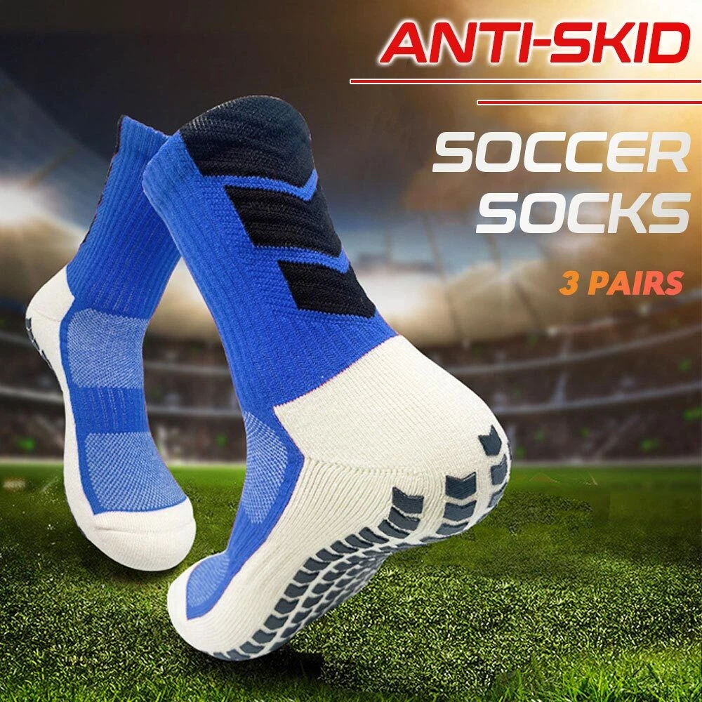 Men's Soccer Socks Anti Slip Non Slip Grip Pads for Football Basketball  Sports Grip Socks 