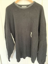 EDDIE BAUER Mens Crew Neck SWEATER, XL Tall, Charcoal, Text Tipped Waffle NWT