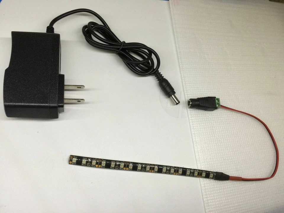 UV Ultra Violet Black Light Lamp LED Water Proof Strip+12v adaptor AC or DC plug - Image 4 of 4