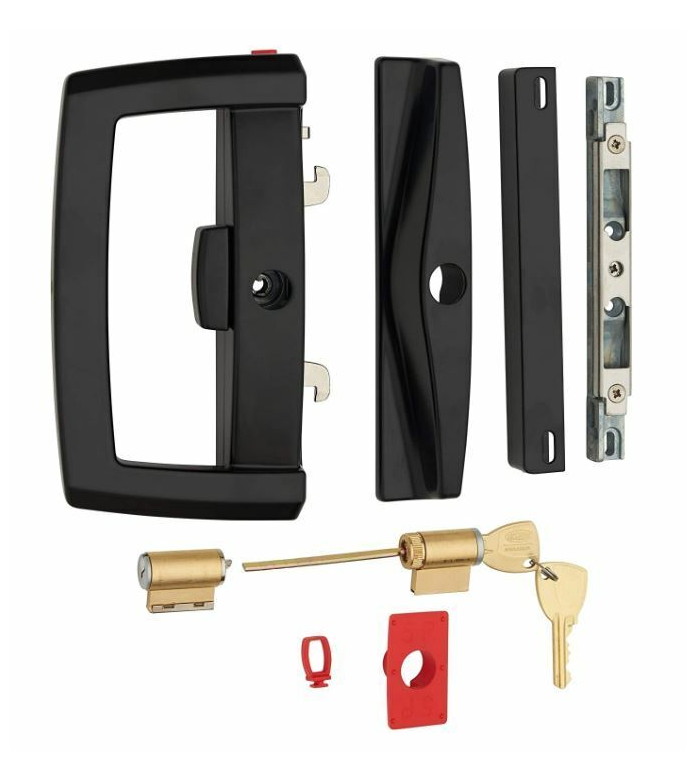 9A1A2/5PBLK Lockwood Onyx Suits Glass Sliding Door Lock Slim Outer Pull ...