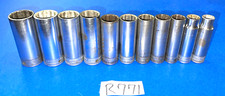 Snap-on Tools Vintage 11 Piece 12 Dr Sae Deep Chrome Socket Set 12 Point 1942