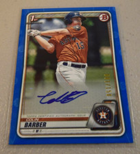2020 Bowman Colin Barber Blue Paper 1st Prospect Auto Autograph #/150 Astros