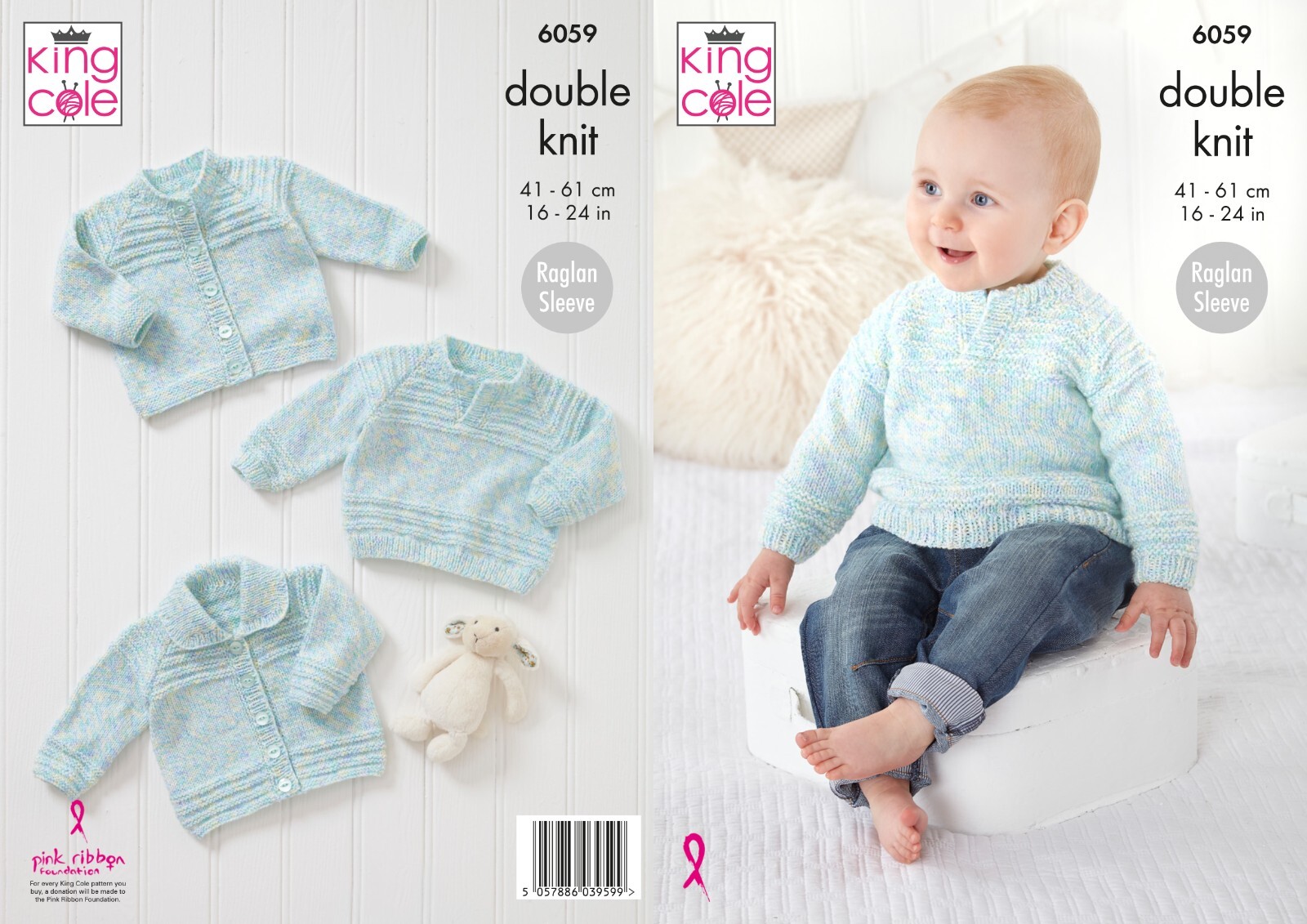 King Cole Baby DK Knitting Pattern - 6059  Cardigans & Sweater