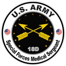 US Army Special Forces Medical Sergeant Bumper Sticker Military Soldier Decal 5"